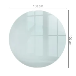 Wallfluent Dessus de table en verre trempé fi100 cm Transparent- Plateau En Verre
