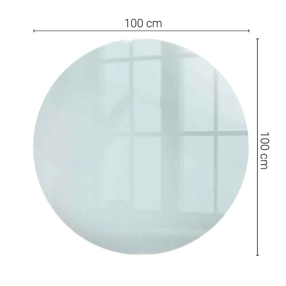 Wallfluent Dessus de table en verre trempé fi100 cm Transparent- Plateau En Verre