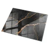 Wallfluent Dessus de table en verre trempé 120x80 cm Motif marbré avec veines- Plateau En Verre