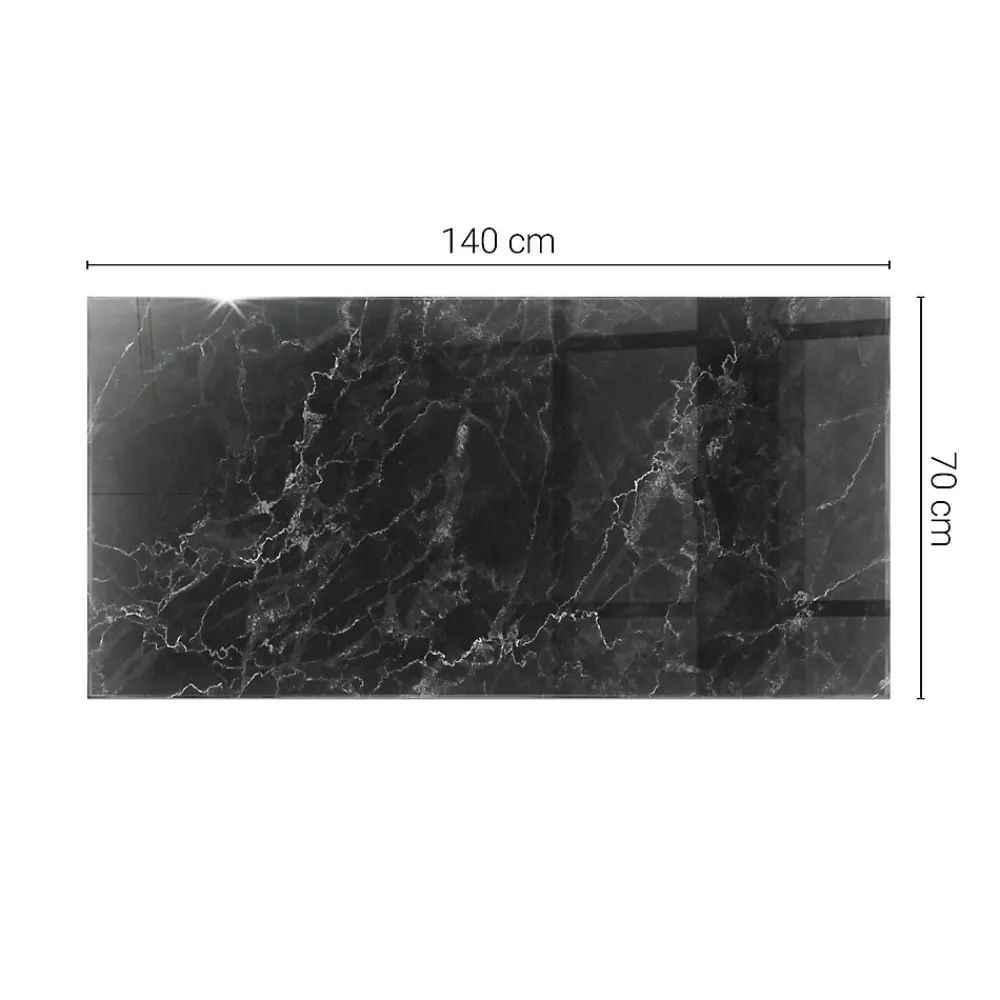 Wallfluent Plateau En Verre<Dessus de table en verre trempé 140x70 cm Motif de marbre veiné