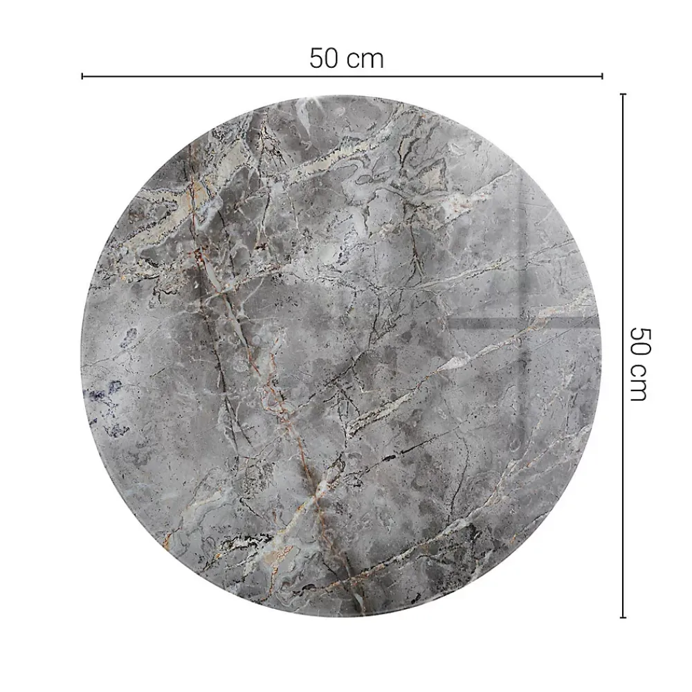 Wallfluent Plateau En Verre<Dessus de table en verre trempé fi50 cm Motif naturel de marbre