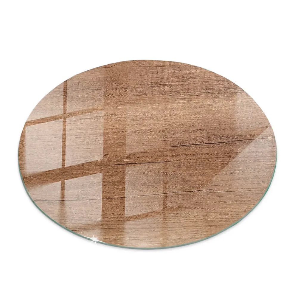 Wallfluent Plateau En Verre<Dessus de table en verre trempé fi60 cm Motif naturel du bois