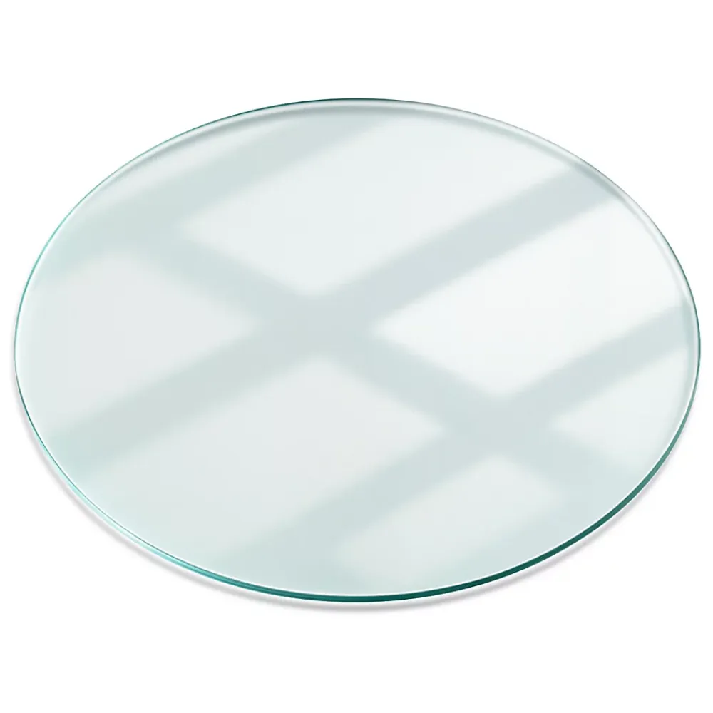 Wallfluent Dessus de table en verre trempé fi60 cm Transparent- Plateau En Verre