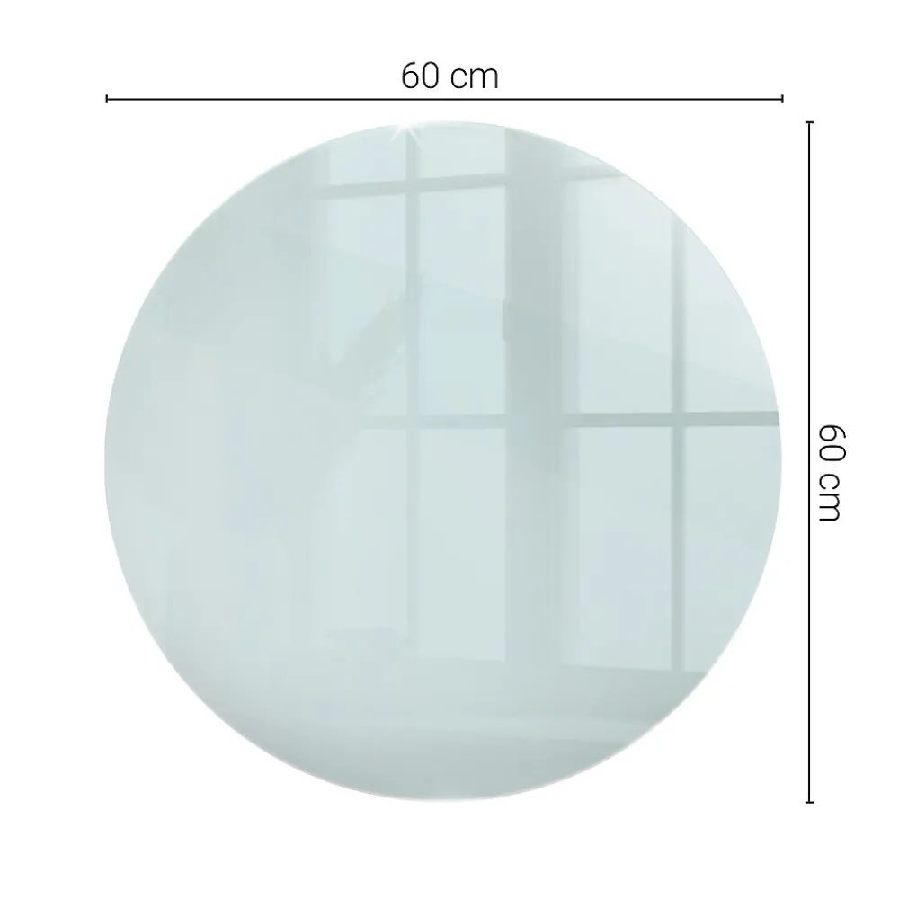 Wallfluent Dessus de table en verre trempé fi60 cm Transparent- Plateau En Verre