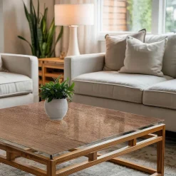 Wallfluent Plateau En Verre<Dessus de table en verre trempé 60x60 cm Motif naturel du bois