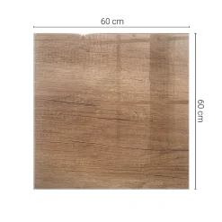 Wallfluent Plateau En Verre<Dessus de table en verre trempé 60x60 cm Motif naturel du bois