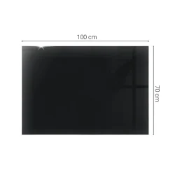 Wallfluent Dessus de table en verre trempé 100x70 cm Couleur noire lisse- Plateau En Verre