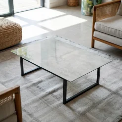 Wallfluent Plateau En Verre<Dessus de table en verre trempé 80x60 cm Texture de béton avec fissures