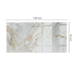 Wallfluent Plateau En Verre<Dessus de table en verre trempé 140x70 cm Marbre élégant avec veines