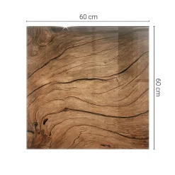 Wallfluent Plateau En Verre<Dessus de table en verre trempé 60x60 cm Motif bois