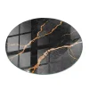 Wallfluent Plateau En Verre<Dessus de table en verre trempé fi100 cm Motif marbré avec veines