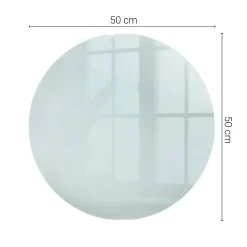 Wallfluent Dessus de table en verre trempé fi50 cm Transparent- Plateau En Verre