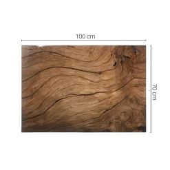 Wallfluent Plateau En Verre<Dessus de table en verre trempé 100x70 cm Motif bois
