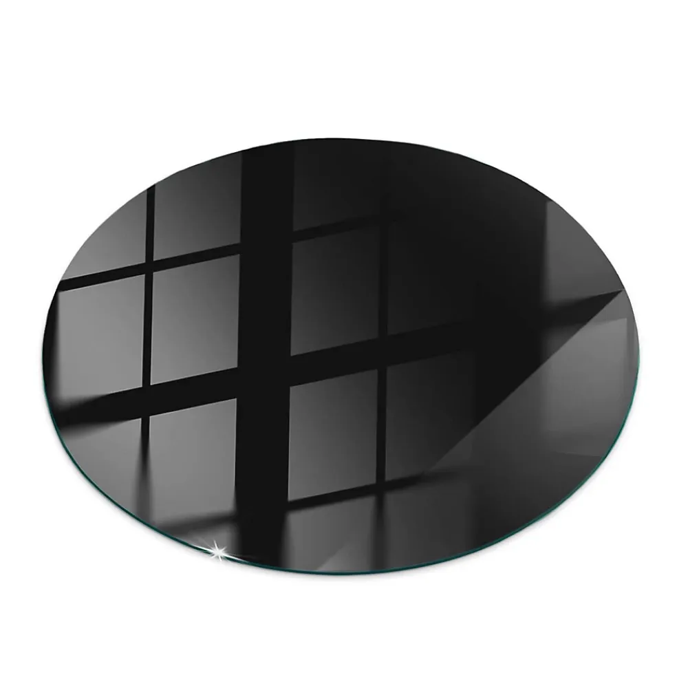 Wallfluent Dessus de table en verre trempé fi100 cm Couleur noire lisse- Plateau En Verre