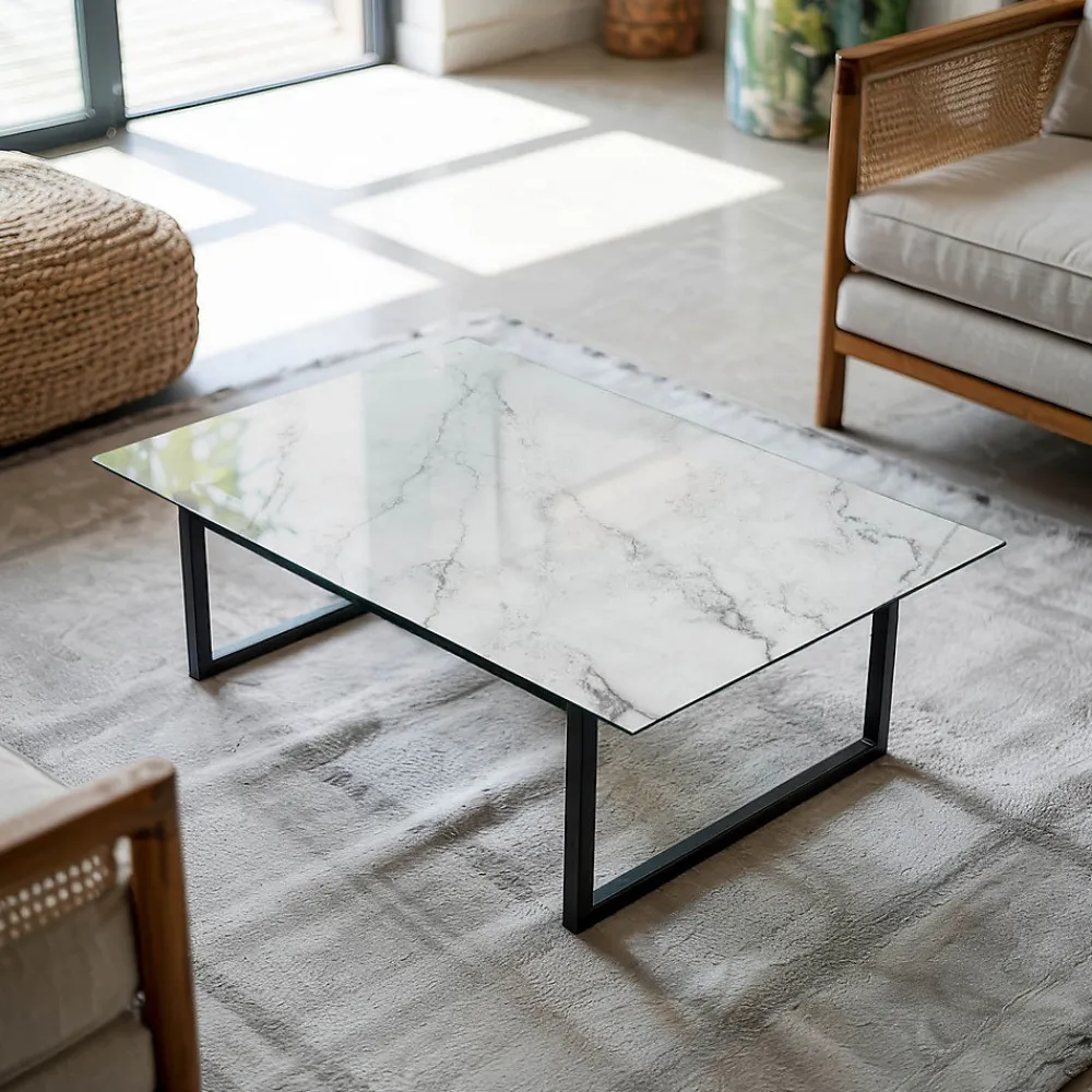 Wallfluent Plateau En Verre<Dessus de table en verre trempé 80x60 cm Motif de surface en marbre