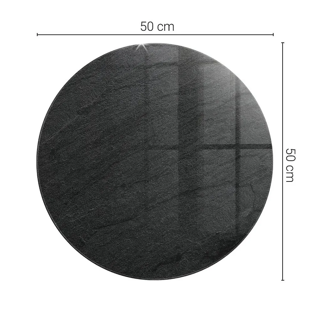 Wallfluent Plateau En Verre<Dessus de table en verre trempé fi50 cm Texture de pierre naturelle