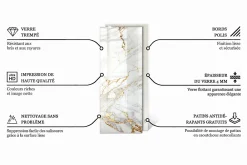 Wallfluent Plateau En Verre<Dessus de table en verre trempé 125x50 cm Texture de pierre naturelle