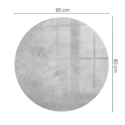 Wallfluent Dessus de table en verre trempé fi80 cm Texture de béton avec fissures- Plateau En Verre