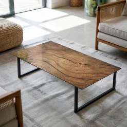 Wallfluent Plateau En Verre<Dessus de table en verre trempé 120x60 cm Motif bois