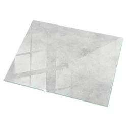 Wallfluent Dessus de table en verre trempé 120x80 cm Texture de béton avec fissures- Plateau En Verre