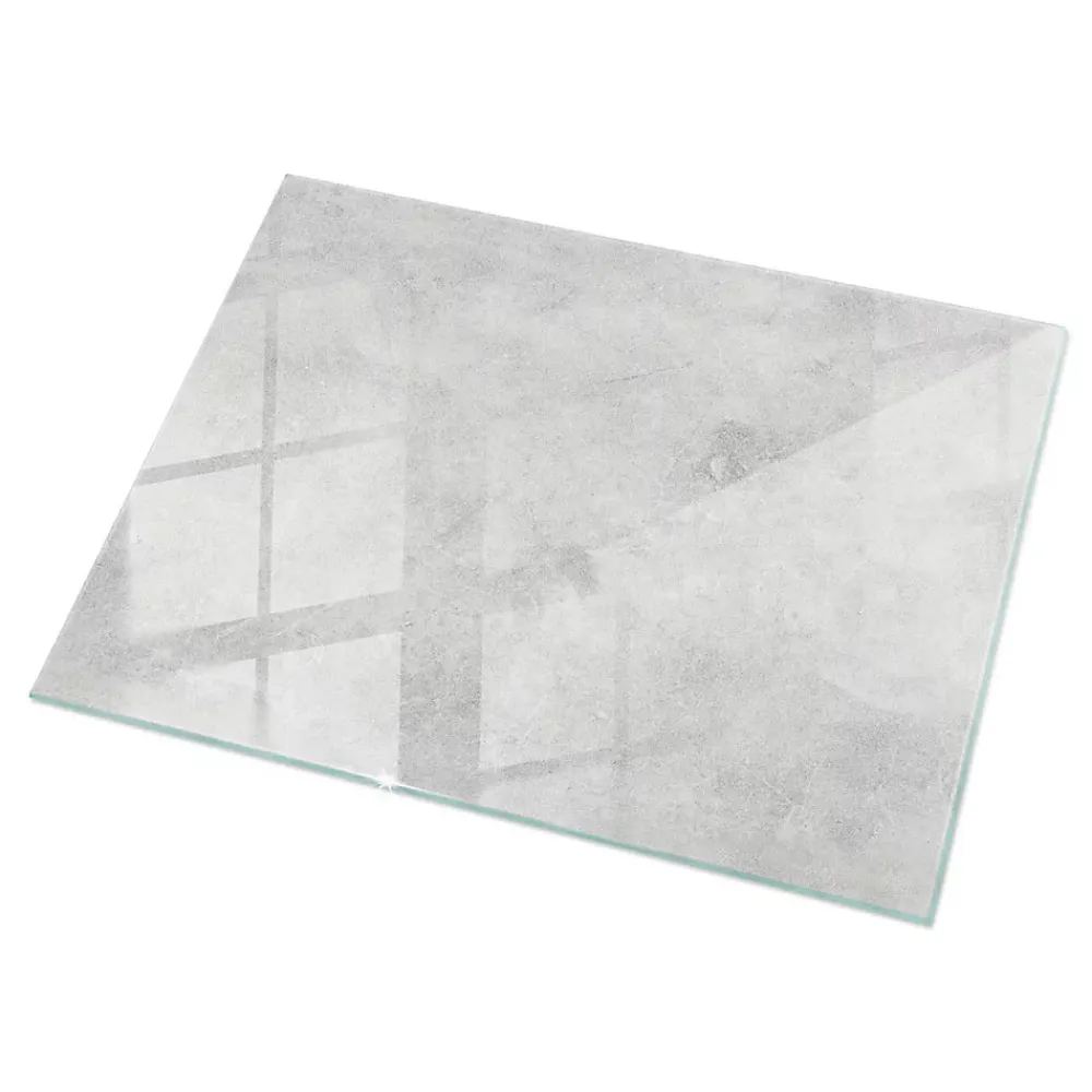 Wallfluent Dessus de table en verre trempé 120x80 cm Texture de béton avec fissures- Plateau En Verre