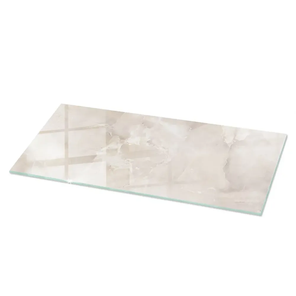 Wallfluent Dessus de table en verre trempé 125x50 cm Motif texturé de marbre- Plateau En Verre