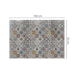 Wallfluent Plateau En Verre<Dessus de table en verre trempé 100x70 cm Motif mosaïque avec ornements