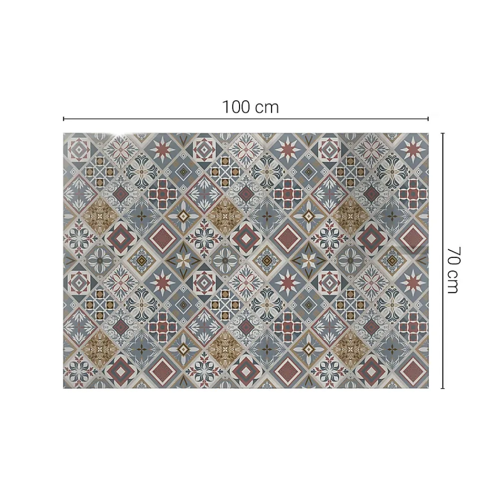 Wallfluent Plateau En Verre<Dessus de table en verre trempé 100x70 cm Motif mosaïque avec ornements
