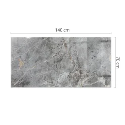 Wallfluent Dessus de table en verre trempé 140x70 cm Motif naturel de marbre- Plateau En Verre