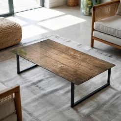 Wallfluent Plateau En Verre<Dessus de table en verre trempé 120x60 cm Structure de planches en bois
