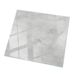 Wallfluent Dessus de table en verre trempé 60x60 cm Texture de béton avec fissures- Plateau En Verre