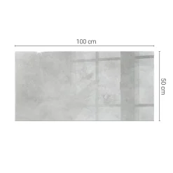 Wallfluent Dessus de table en verre trempé 100x50 cm Texture de béton avec fissures- Plateau En Verre
