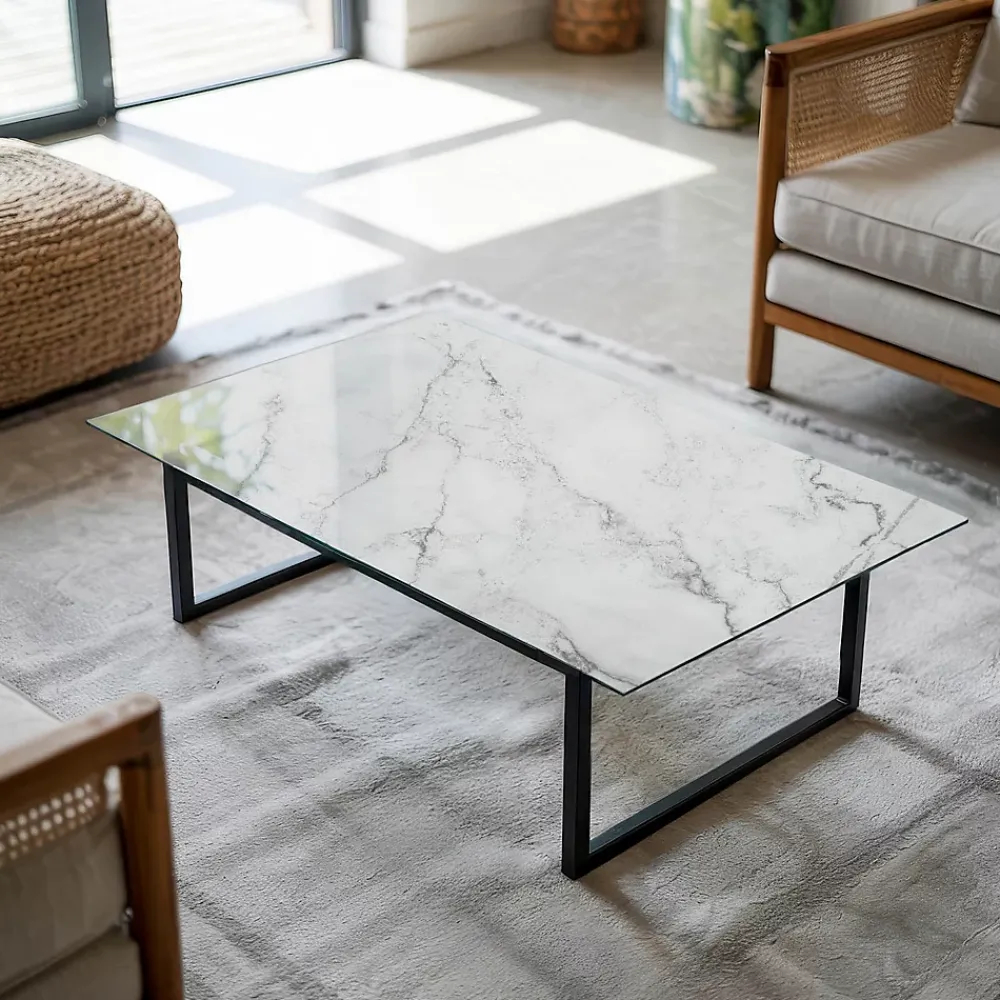 Wallfluent Plateau En Verre<Dessus de table en verre trempé 120x80 cm Motif de surface en marbre