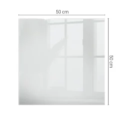 Wallfluent Dessus de table en verre trempé 50x50 cm Couleur blanche lisse- Plateau En Verre