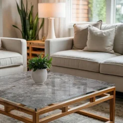 Wallfluent Plateau En Verre<Dessus de table en verre trempé 50x50 cm Motif naturel de marbre