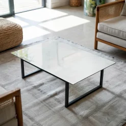 Wallfluent Dessus de table en verre trempé 80x60 cm Couleur blanche lisse- Plateau En Verre