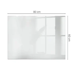 Wallfluent Dessus de table en verre trempé 80x60 cm Couleur blanche lisse- Plateau En Verre