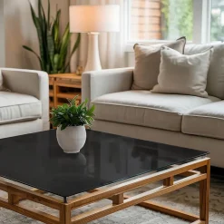 Wallfluent Plateau En Verre<Dessus de table en verre trempé 60x60 cm Couleur noire lisse
