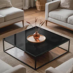 Wallfluent Plateau En Verre<Dessus de table en verre trempé 60x60 cm Couleur noire lisse