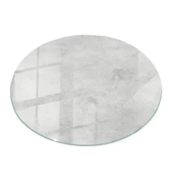 Wallfluent Dessus de table en verre trempé fi70 cm Texture de béton avec fissures- Plateau En Verre