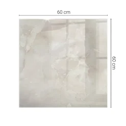 Wallfluent Dessus de table en verre trempé 60x60 cm Motif texturé de marbre- Plateau En Verre
