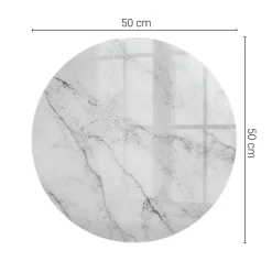 Wallfluent Plateau En Verre<Dessus de table en verre trempé fi50 cm Motif de surface en marbre