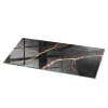 Wallfluent Dessus de table en verre trempé 125x50 cm Motif marbré avec veines- Plateau En Verre