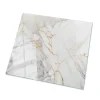 Wallfluent Dessus de table en verre trempé 60x60 cm Marbre élégant avec veines- Plateau En Verre