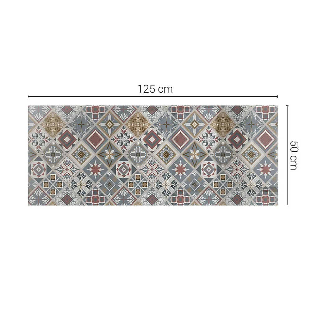 Wallfluent Plateau En Verre<Dessus de table en verre trempé 125x50 cm Motif mosaïque avec ornements