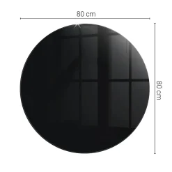 Wallfluent Plateau En Verre<Dessus de table en verre trempé fi80 cm Couleur noire lisse