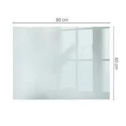 Wallfluent Dessus de table en verre trempé 80x60 cm Transparent- Plateau En Verre