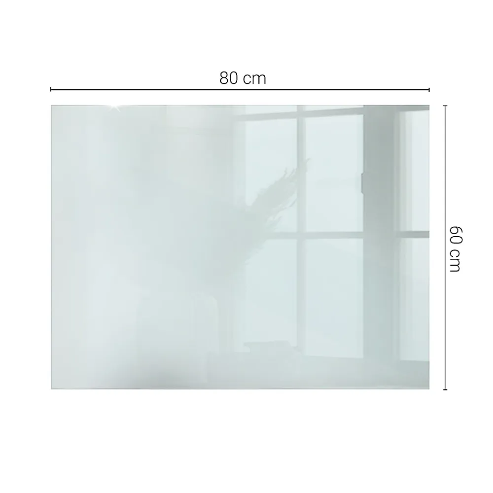 Wallfluent Dessus de table en verre trempé 80x60 cm Transparent- Plateau En Verre
