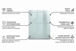 Wallfluent Dessus de table en verre trempé 80x60 cm Transparent- Plateau En Verre