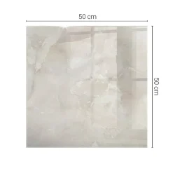 Wallfluent Dessus de table en verre trempé 50x50 cm Motif texturé de marbre- Plateau En Verre